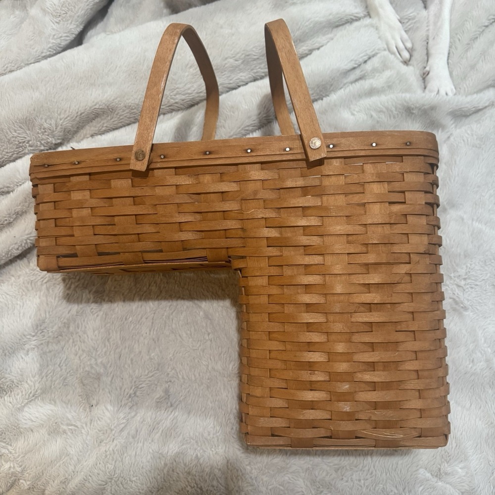 Longaberger 1995 Odds & Ends Stair Step It Up Basket 13x19x9 & Protector